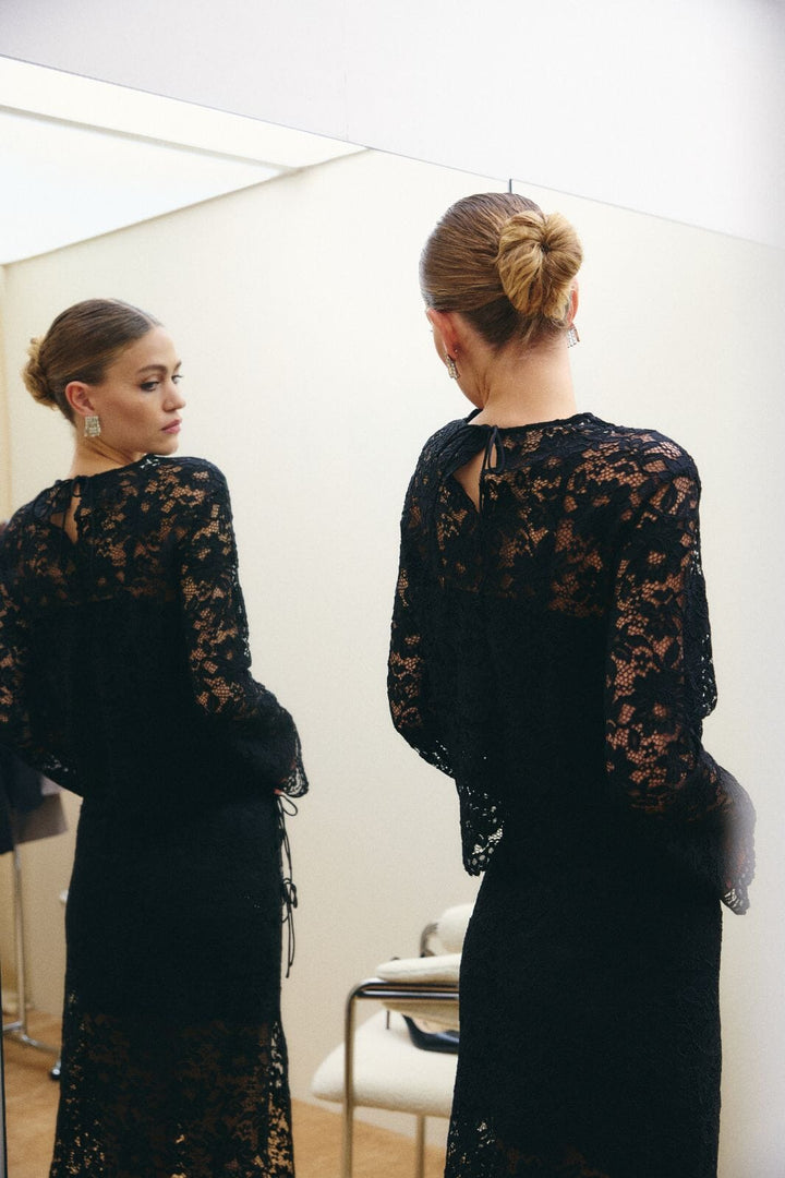 Hype The Detail - Lace Skirt 380-97 - 9 - Black Nederdele 