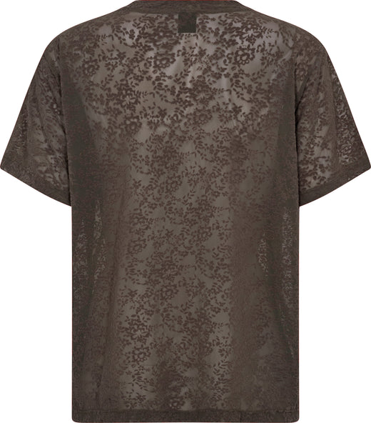 Hype The Detail - Lace Tee Oversiz 852-25 - 2 - Brun T-shirts 