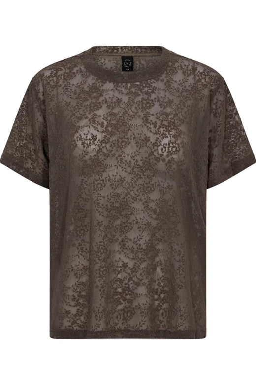 Hype The Detail - Lace Tee Oversiz 852-25 - 2 - Brun T-shirts 