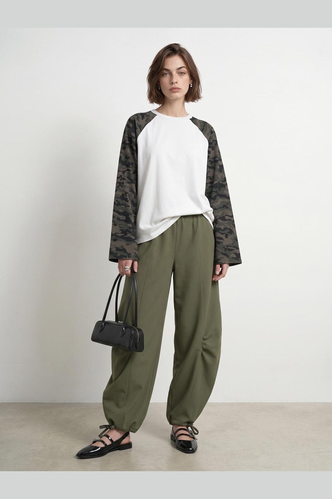 Hypedrop - Hdocelle Ls Boxy Long Top 32001258 - 5311167 - Cloud Dancer Camouflage
