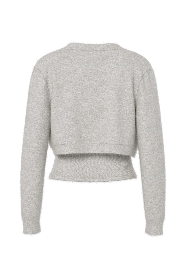 Hypedrop - Hdyvette Bolero Knit Set 32000441 - 5140140 - Light Grey Melange