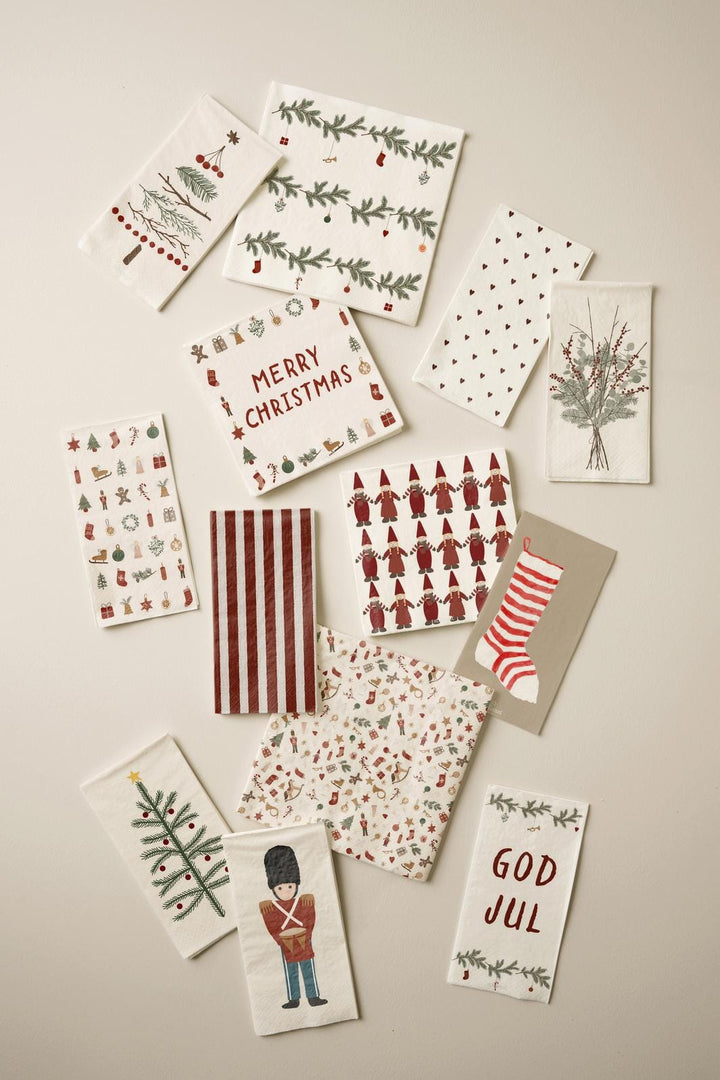 Ib Laursen - Serviet 16,5x16,5 Cm Merry Christmas Og Juleikoner 20 Stk/pk - 95908-00