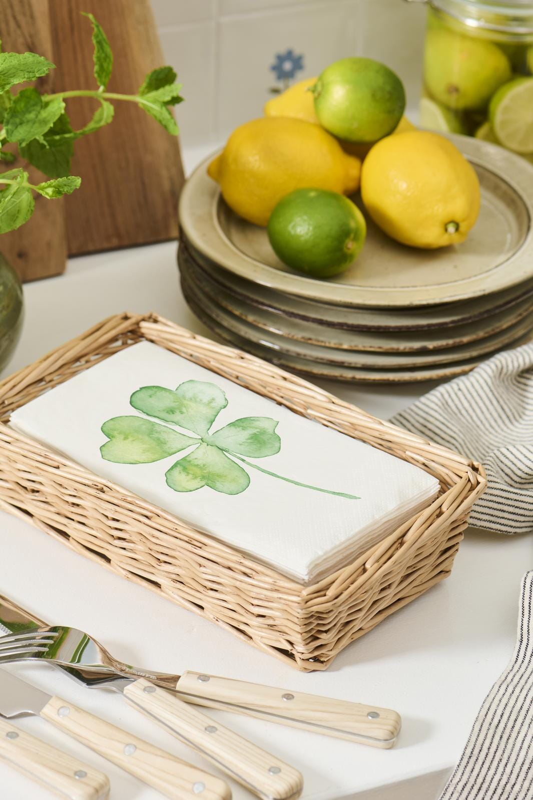 Ib Laursen - Servietkurv aflang passer t/10x20 cm serviet - Hel pil - 29041-00