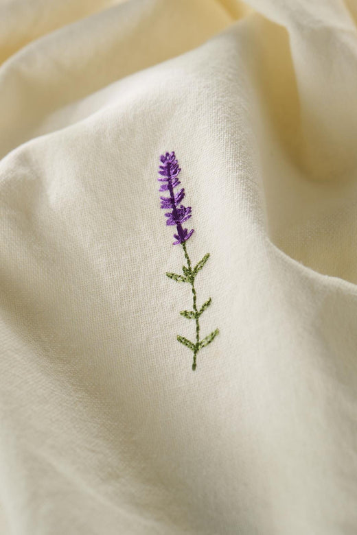 Ib Laursen - Stofserviet Flora m/lavendel butter cream - Bomuld, Polyester - 63030-82