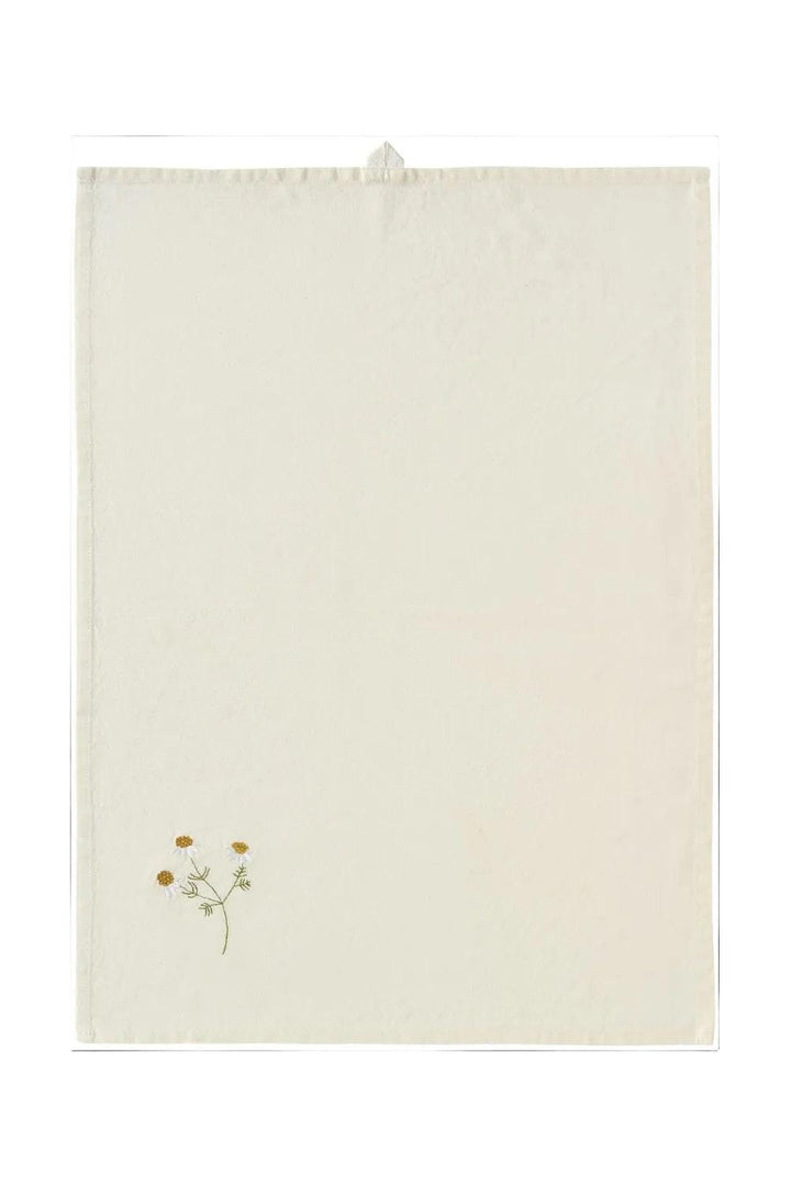 Ib Laursen - Viskestykke Flora m/marguerit butter cream - Bomuld, Polyester - 63041-82