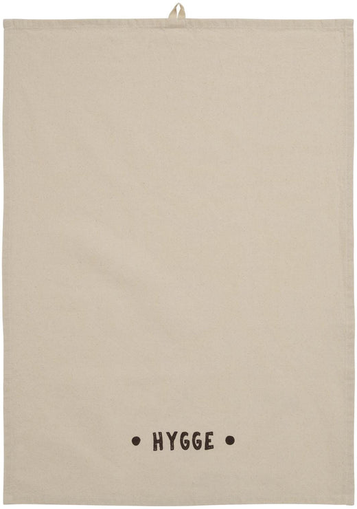 Ib Laursen - Viskestykke Hygge Natur M/brunt Print - 66277-14