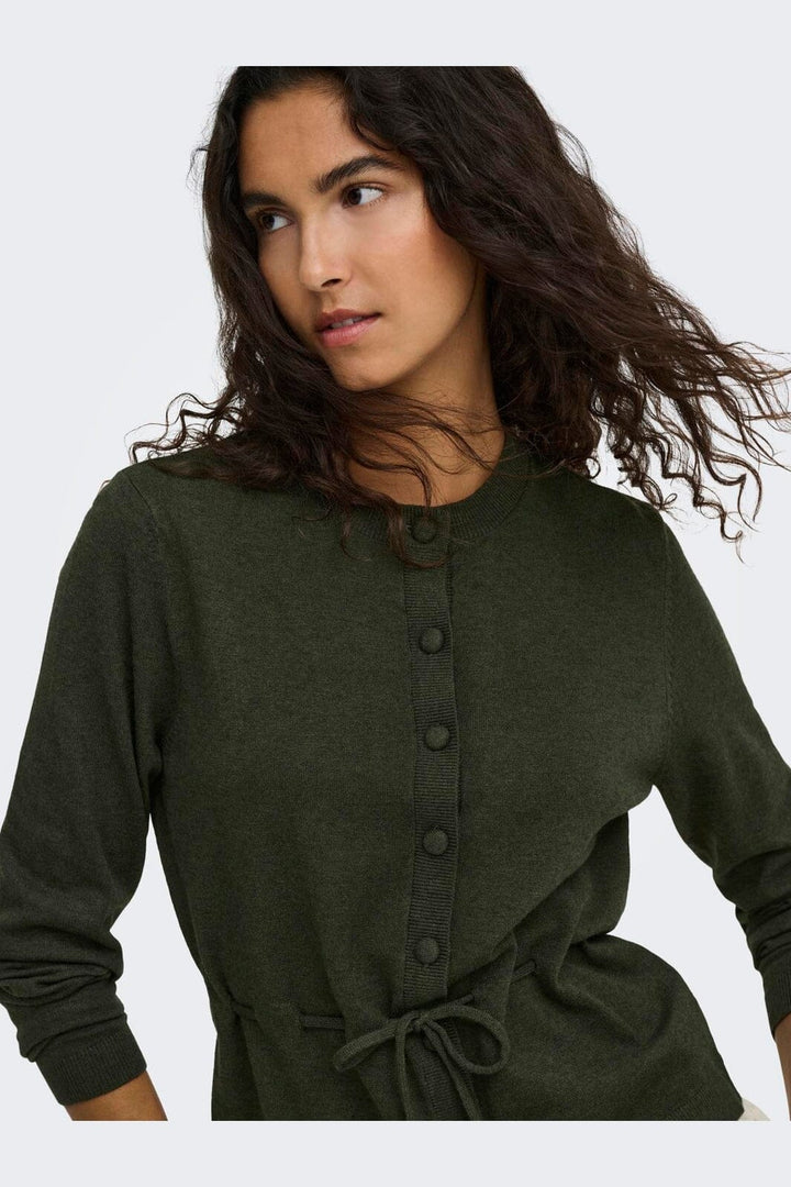 JDY - Jdyamore L/S Tie Cardigan Knt - 5074290 Forest Night