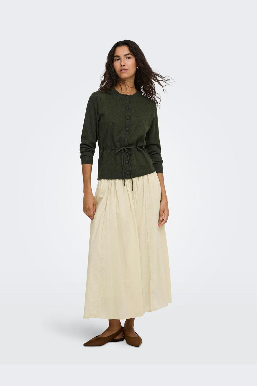 JDY - Jdyamore L/S Tie Cardigan Knt - 5074290 Forest Night