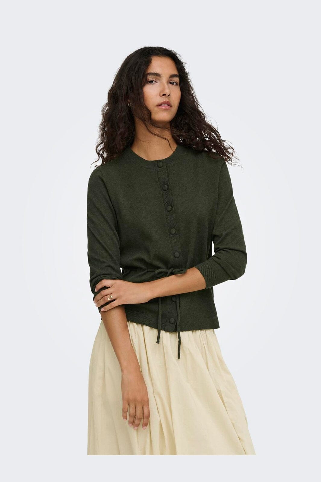 JDY - Jdyamore L/S Tie Cardigan Knt - 5074290 Forest Night