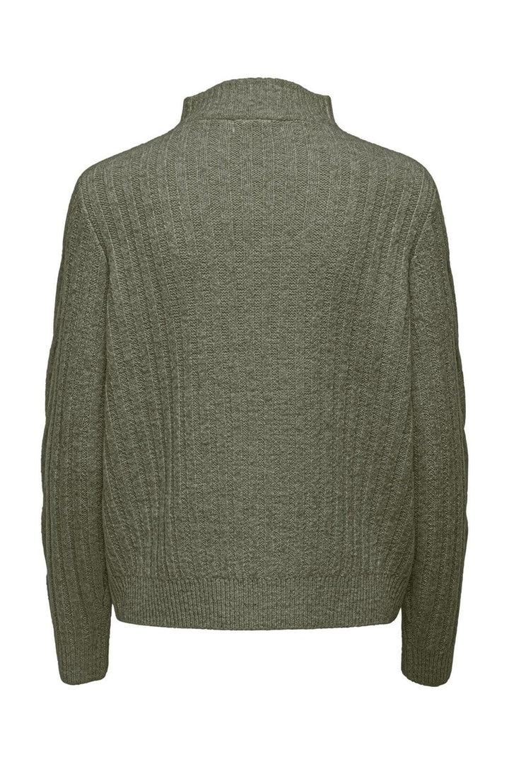 JDY - Jdyandrea L/S Zip Cable Pullove Knt - 4086987 Kalamata Melange