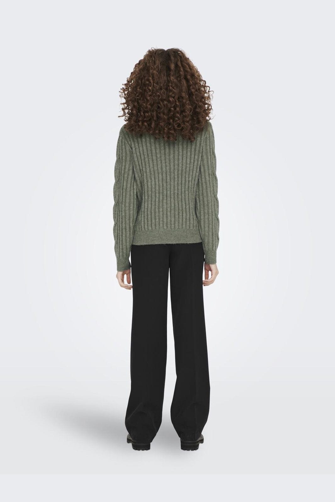 JDY - Jdyandrea L/S Zip Cable Pullove Knt - 4086987 Kalamata Melange