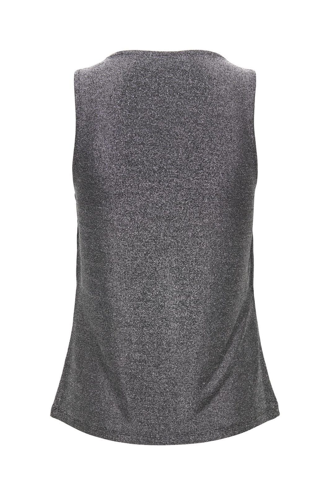 JDY - Jdyanni S/L O Neck Tank Top Dia - 4883288 Black Silver Lurex