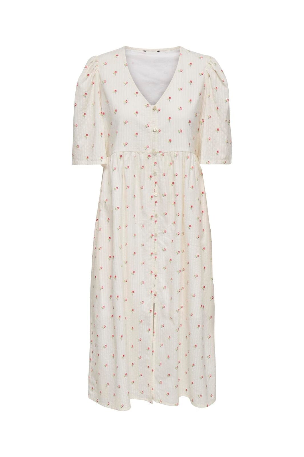JDY - Jdyastrid 2/4 Midi Dress - 5026858 Cloud Dancer 25-02-26 Flower Detail