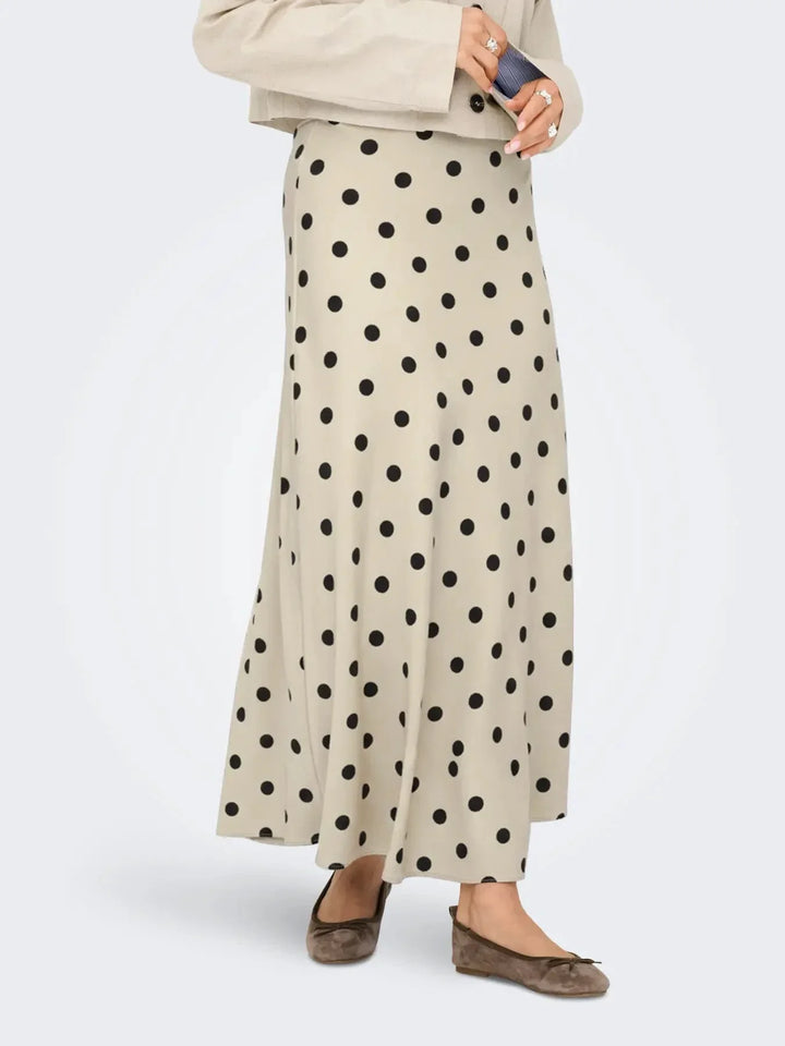 JDY - Jdyaya Maxi Skirt Dia - 5056549 Whitecap Gray Chocolate Torte Dot Nederdele 