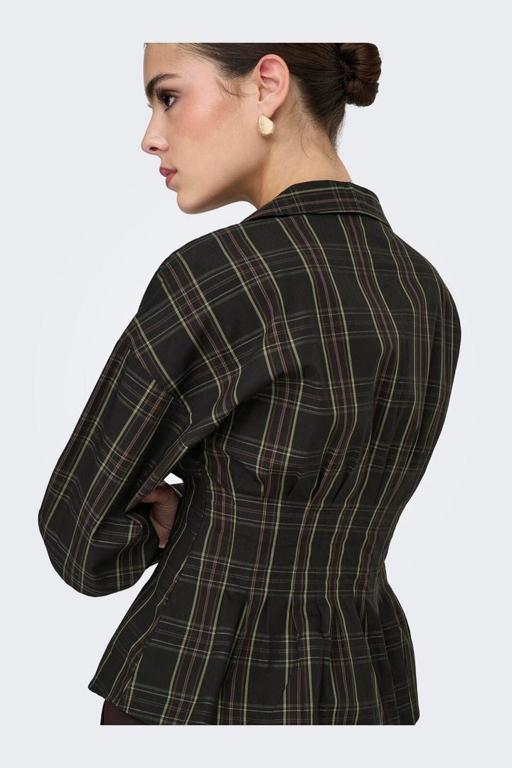 JDY - Jdybetty Life L/S Fitted Shirt - 5083303 Slate Black Green&Red