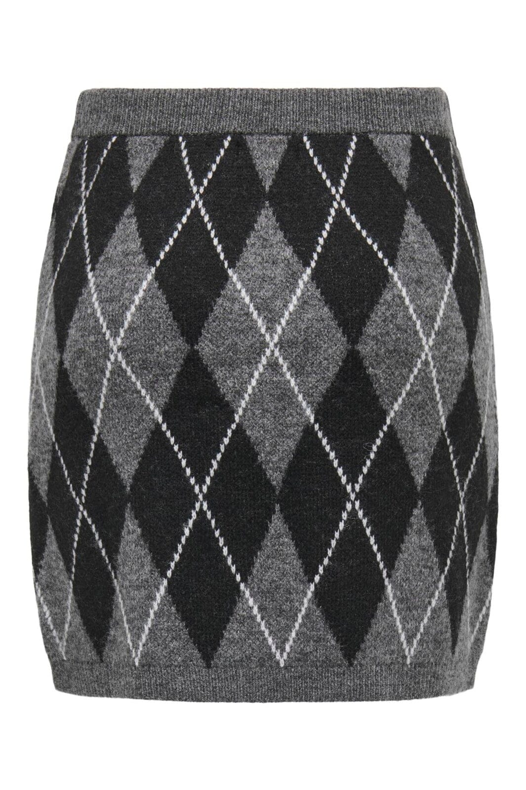 JDY - Jdybianka Skirt Knt - 5147544 Dark Grey Melange Argyle