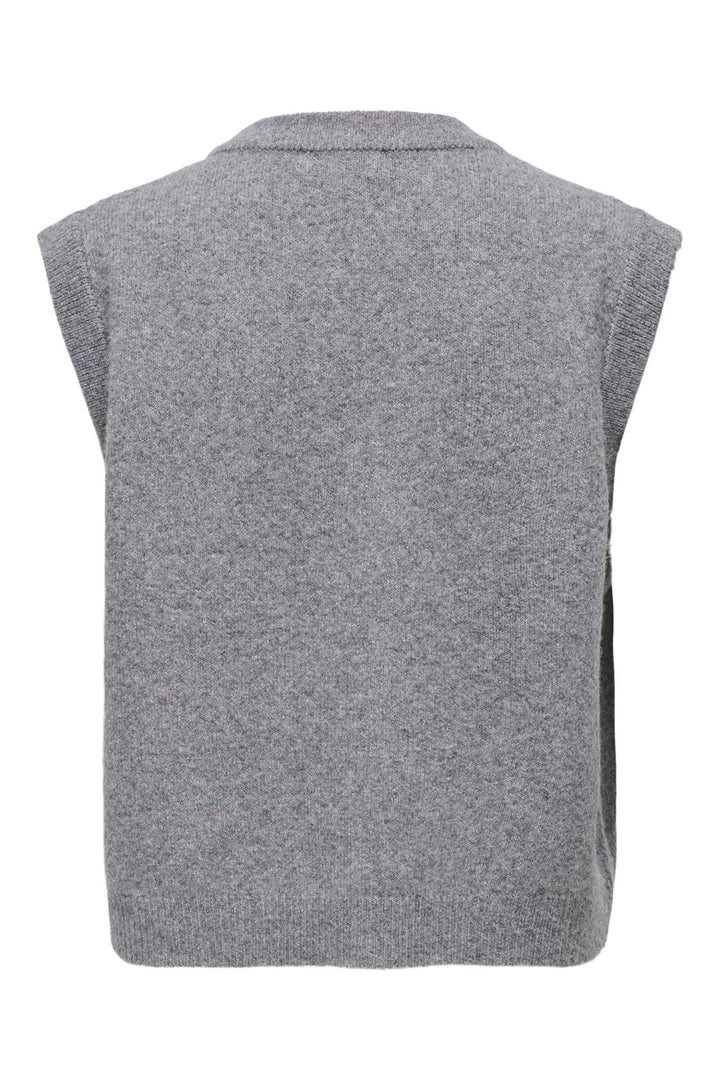 JDY - Jdybrilliant Life S/L Onebutton Vest Knt - 5038360 Medium Grey Melange