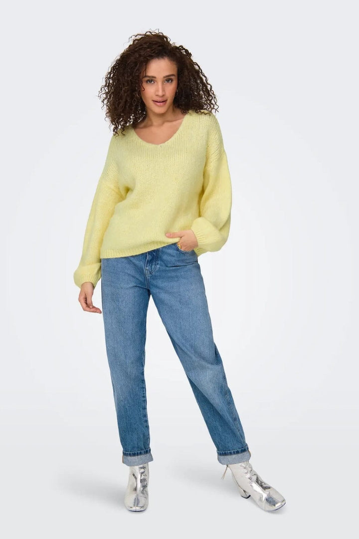 JDY - Jdydinea L/S Reversible Pullov. Knt - 4863946 Pastel Yellow