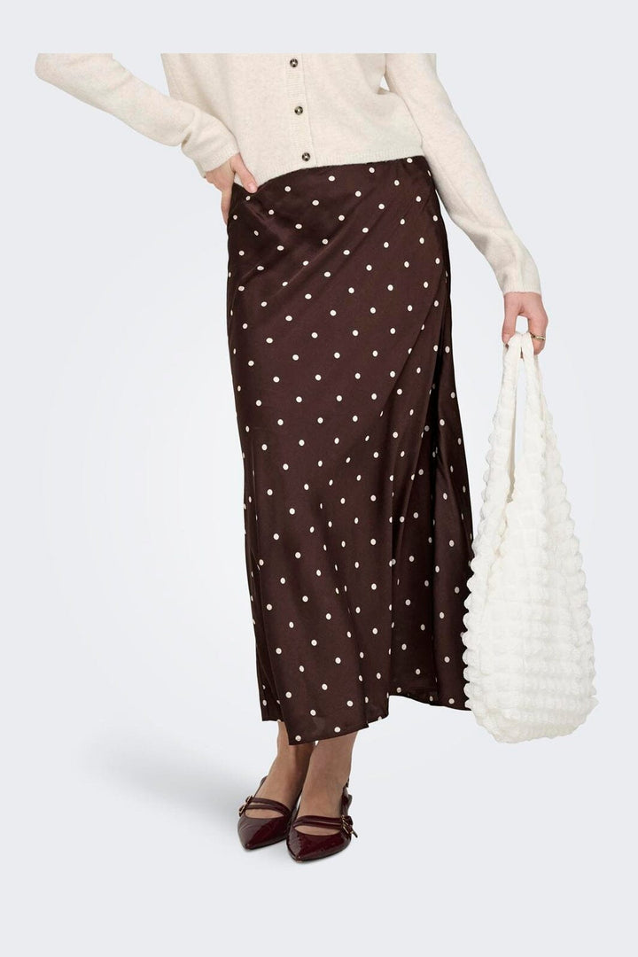 JDY - Jdyhailey Satin Midi Skirt - 5082864 Puce Ecru Dots
