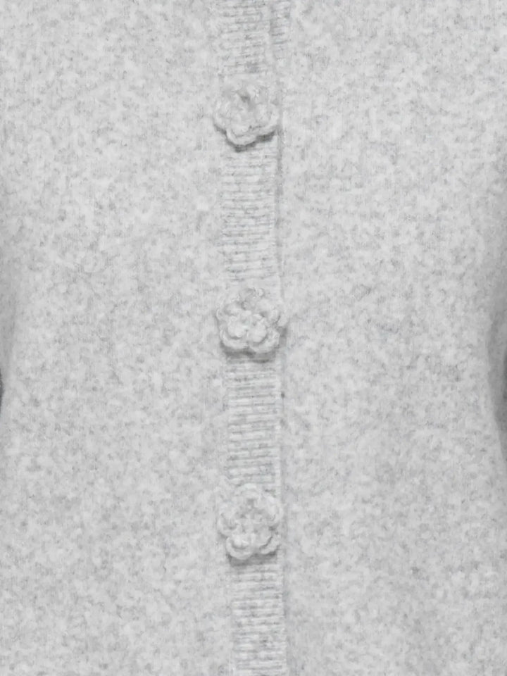 JDY - Jdyhaylee L/S Flower Cardigan Knt - 5021961 Light Grey Melange Cardigans 