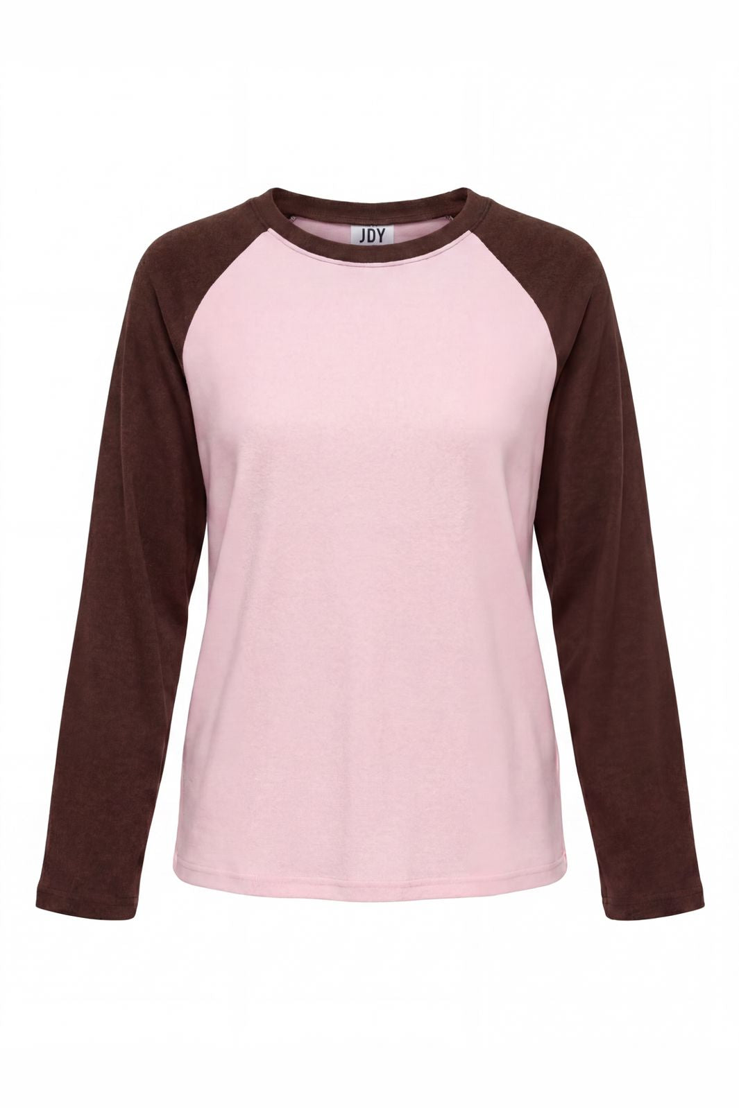JDY - Jdyjeanett L/S Raglan Contrast Top - 5218442 Chalk Pink Coffee Bean Contrast