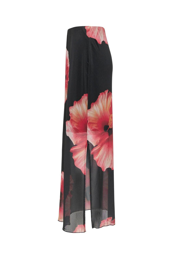 JDY - Jdylea Mesh Long Skirt - 5060688 Black Hibiscus Flower
