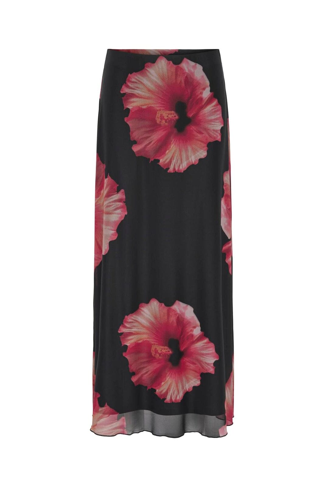 JDY - Jdylea Mesh Long Skirt - 5060688 Black Hibiscus Flower