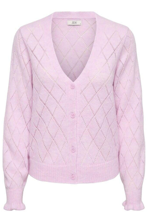JDY - Jdyletty L/S V-Neck Struc Cardi Knt - 4963471 Pink Lady Melange Cardigans 