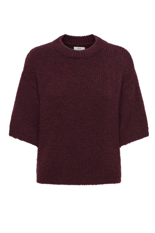 JDY - Jdylinea S/S Pullover O-Neck Knt - 4993961 Tawny Port Strikbluser 