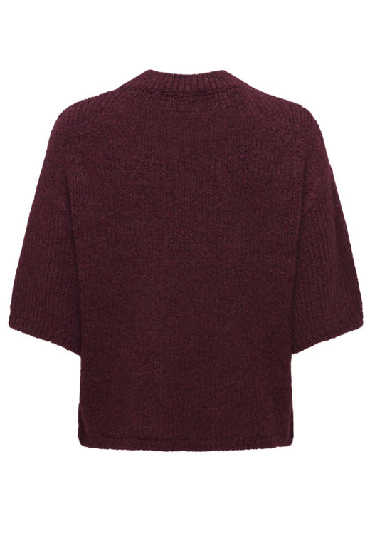 JDY - Jdylinea S/S Pullover O-Neck Knt - 4993961 Tawny Port Strikbluser 