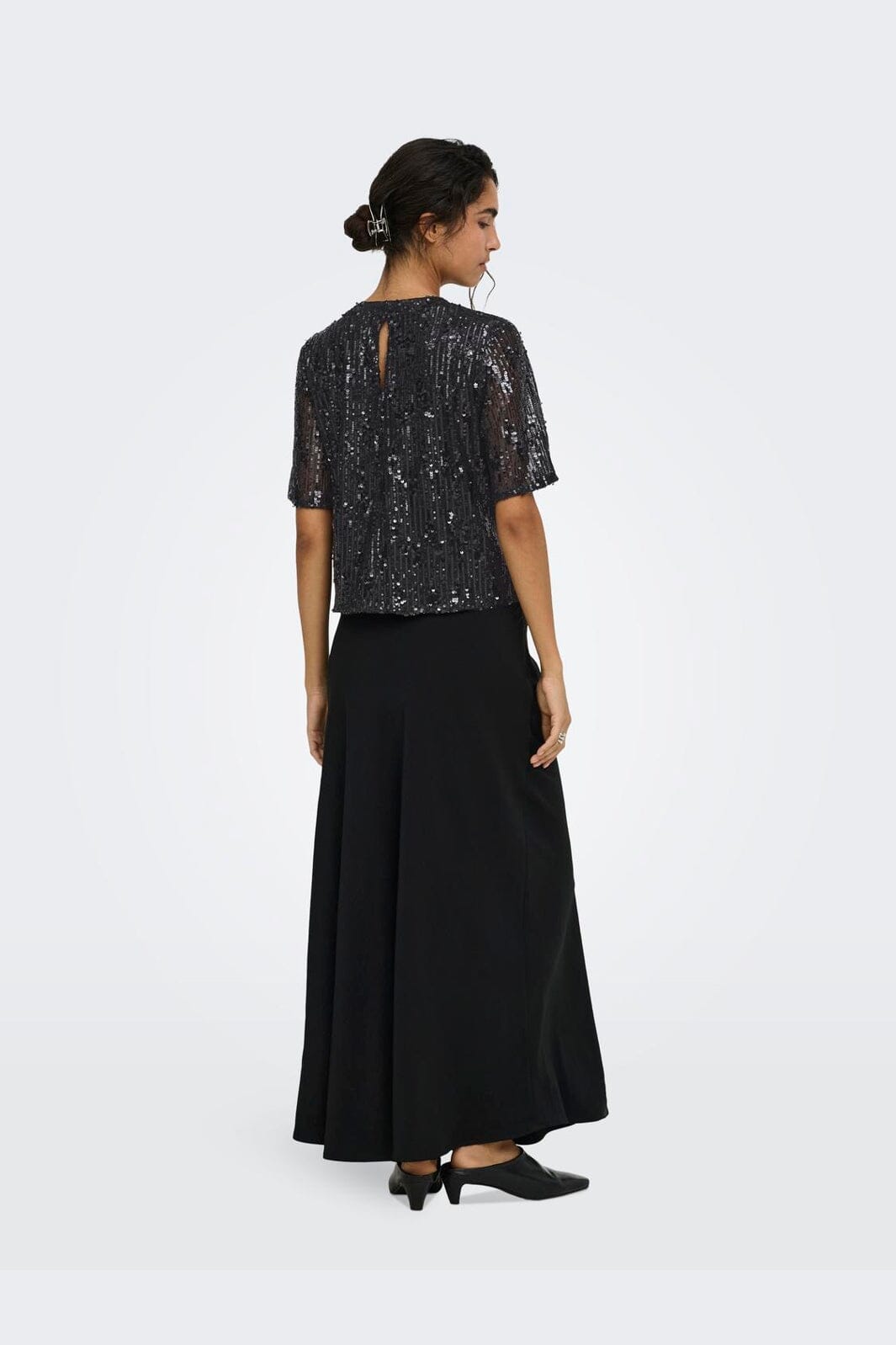 JDY - Jdylola 2/4 Sequin Top - 5172487 Black