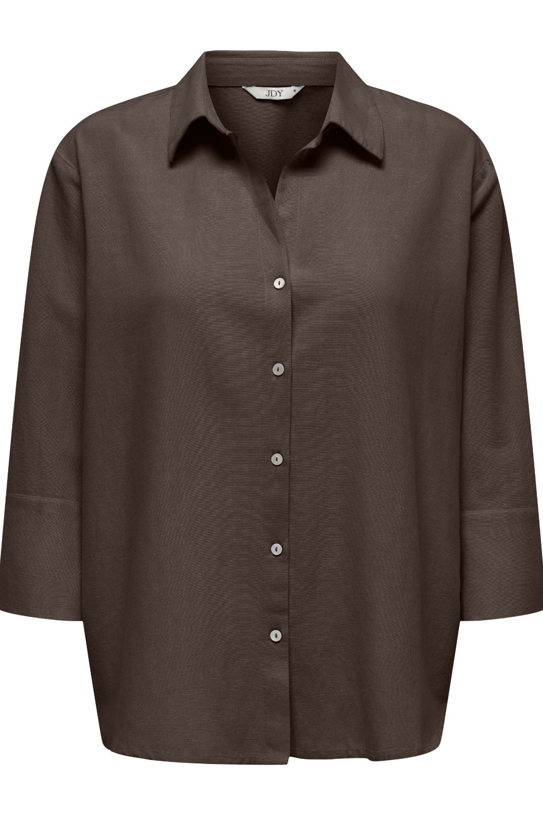 JDY - Jdylucia 3/4 Linen Shirt - 4941427 Chocolate Brown Skjorter 