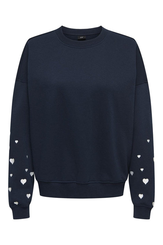 JDY - Jdymesa L/S O-Neck Emb Sweat - 4974274 Sky Captain Sleeve Heart Cd Emb