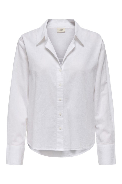 JDY - Jdymila L/S Loose Linen Shirt - 4744312 Cloud Dancer