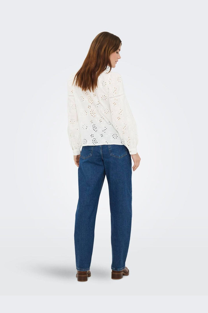 JDY - Jdymille L/S Anglaise Top - 5035196 Cloud Dancer