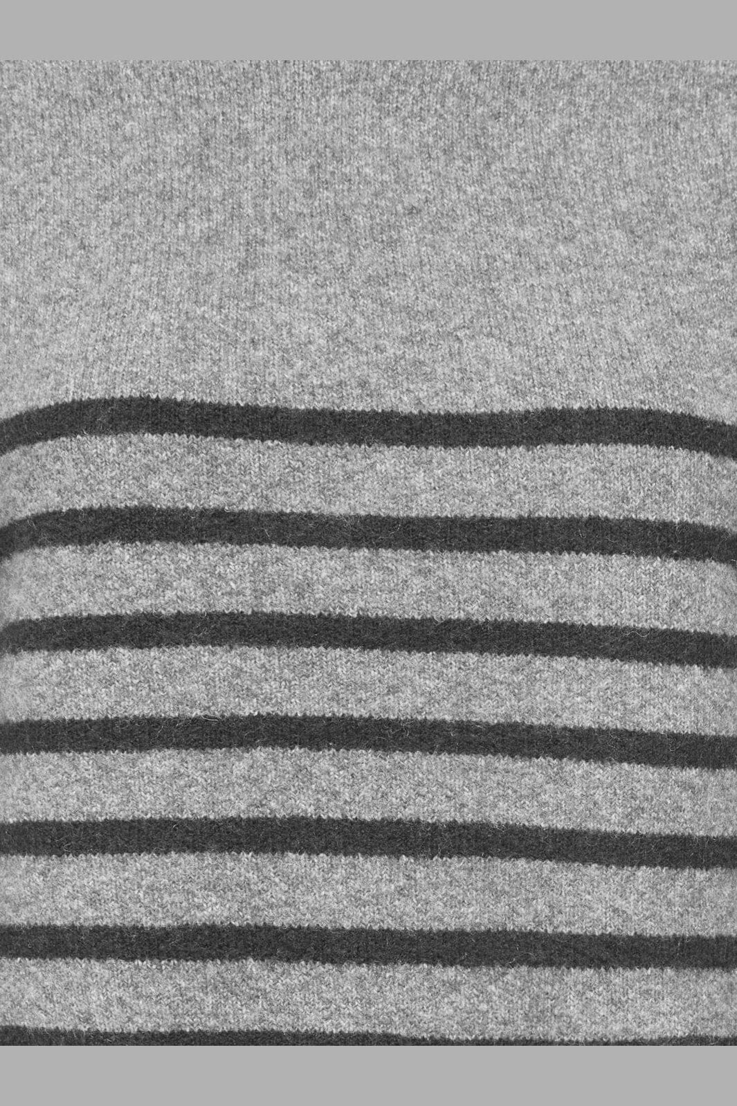 JDY - Jdyneel L/S O-Neck Stripe Pullover Knt - 5174108 Light Grey Melange Dark Grey Melange Thin Stripes