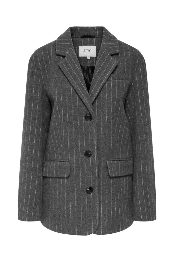 JDY - Jdynora Pinstripe Blazer Jacket Sgo - 4831548 Medium Grey Melange Tofu Pinstripe