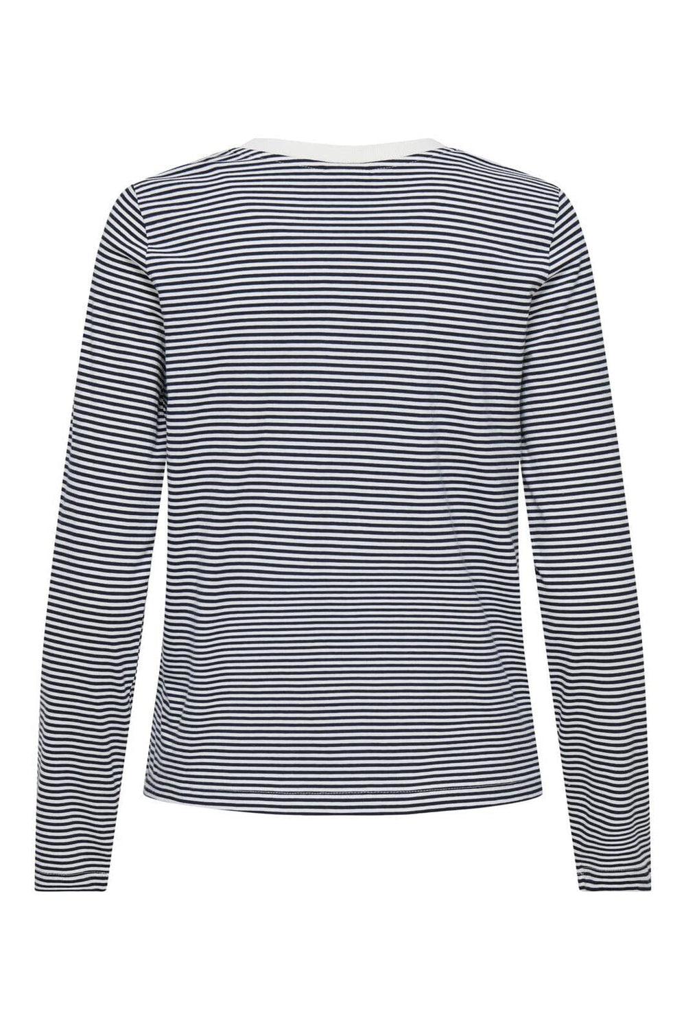 JDY - Jdypisa L/S Print Top Dia - 4876639 Cloud Dancer Sky Captain Stripes/Bs Heart