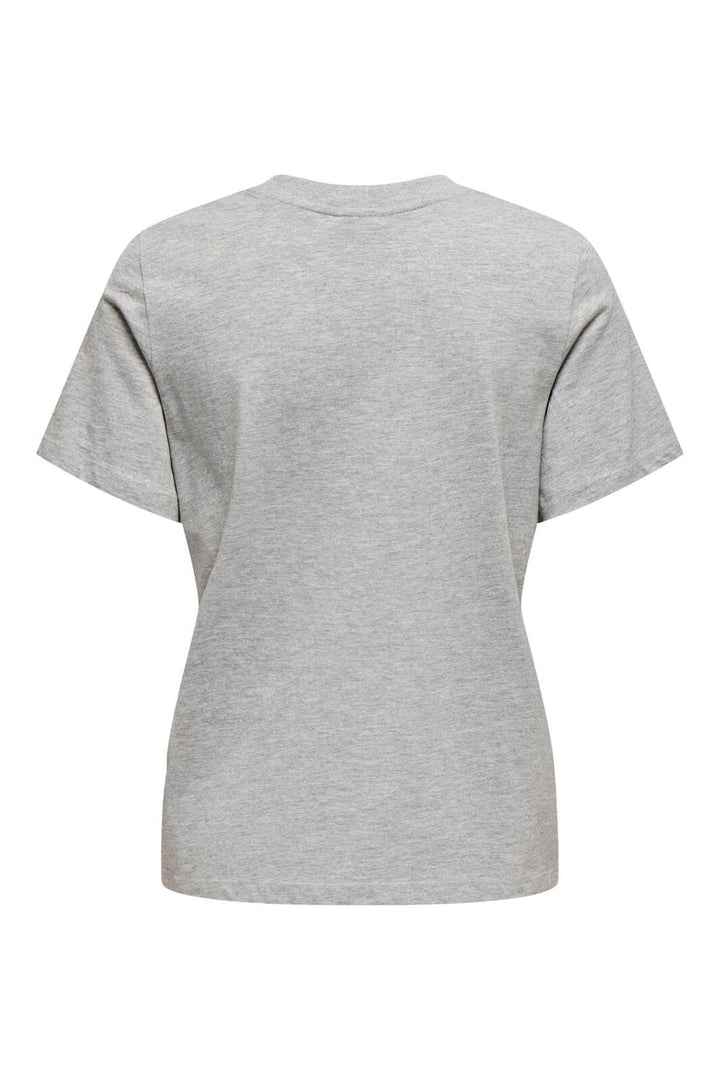 JDY - Jdypisa S/S Print Top - 4598825 Light Grey Melange Bittersweet Heart