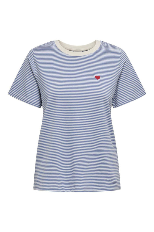 JDY - Jdypisa S/S Print Top - 4816968 Ebb And Flow Cd Stripes And Bs Heart