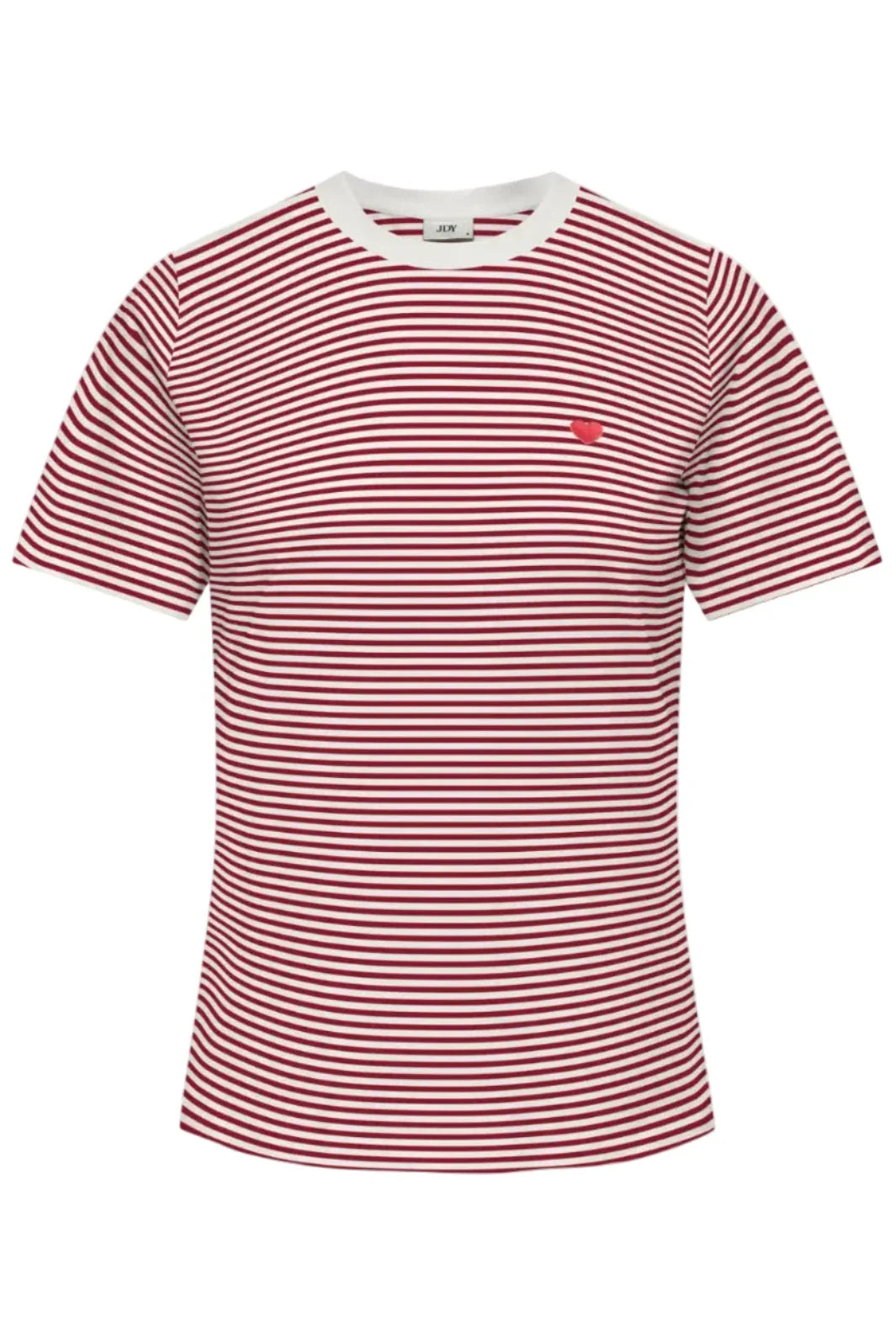 JDY - Jdypisa S/S Print Top - 4984885 Cloud Dancer Rhubarb Stripes And Bs Heart T-shirts 