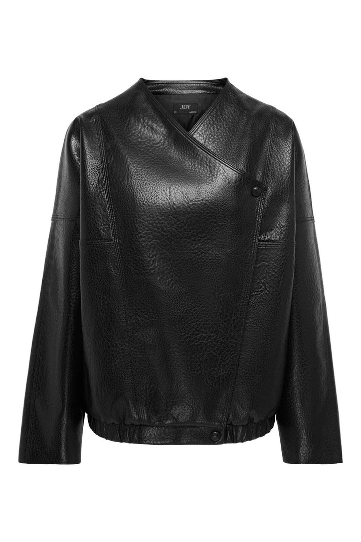 JDY - Jdyraye Pu Oversized V-Neck Jacket - 5188465 Black