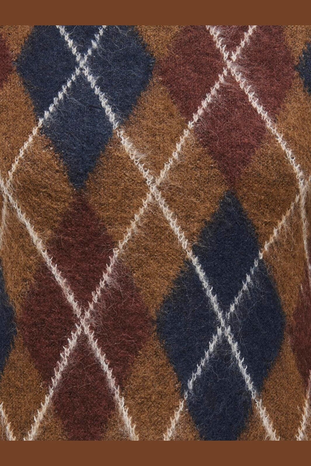 JDY - Jdyreese L/S O-Neck Argyle Pullover Knt - 5174124 Bison W. Rum Raisin/ Black Iris/ Oatmeal Argyle