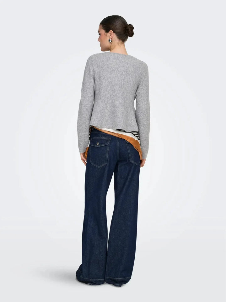 JDY - Jdyrosemary Life L/S On Cardigan Knt - 5053606 Light Grey Melange Cardigans 