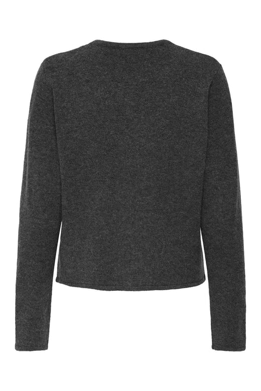 JDY - Jdyrue Life L/S One Button Cardigan Knt - 4838756 Dark Grey Melange