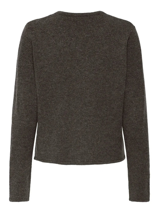 JDY - Jdyrue Life L/S One Button Cardigan Knt - 4907611 Bracken Melange Cardigans 