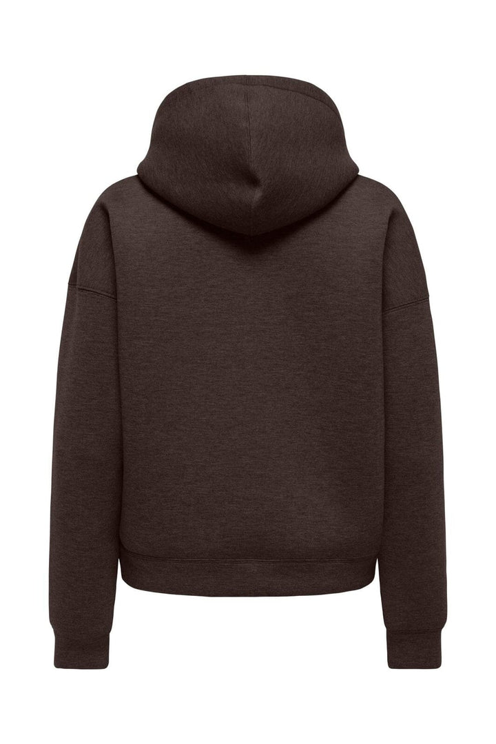 JDY - Jdysabrina L/S Zipper Scuba Hoodie - 5046545 Coffee Bean