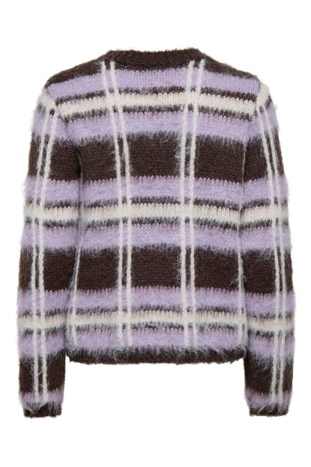 JDY - Jdysheridan L/S On Check Pullover Knt - 5111309 Chocolate Brown Lavender Frost & Whitecap Gray