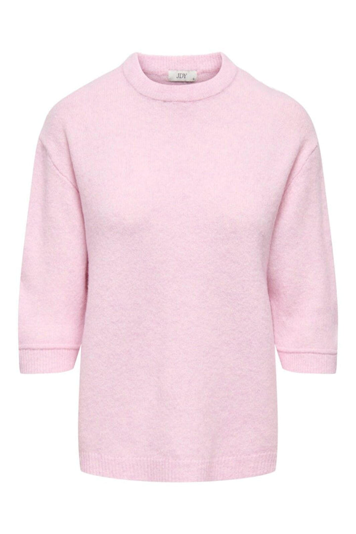 JDY - Jdysonja S/S O-Neck Pullover Knt - 4960457 Pink Lady Melange Strikbluser 