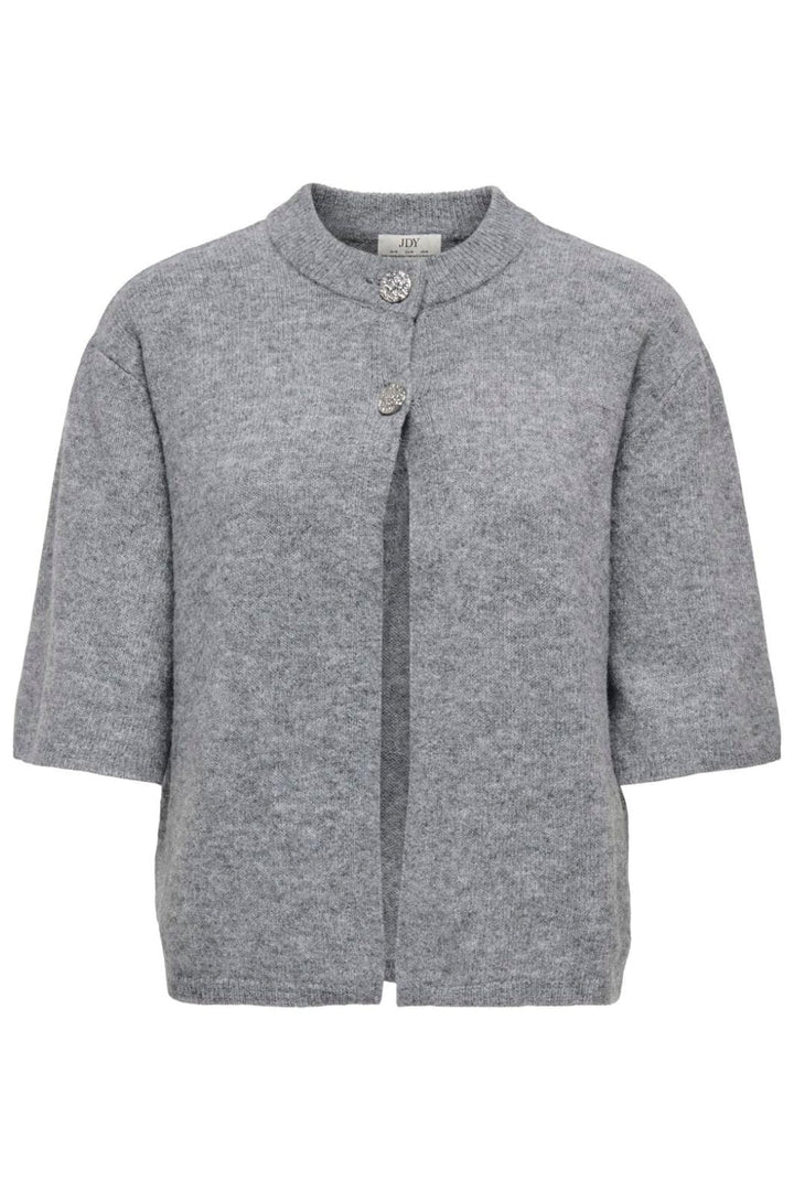 JDY - Jdysuper 2/4 Cardigan Knt - 5086560 Medium Grey Melange Silver Button Cardigans 